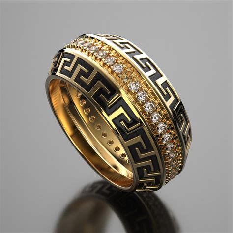 versace style ring silver gold|versace wedding ring.